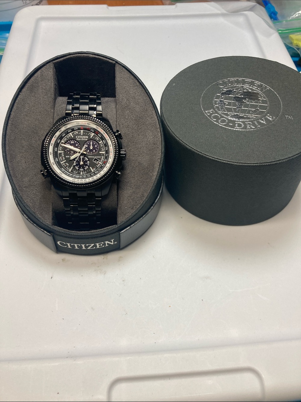 Citizen eco drive E820-S078423, Black Stainless Steel Multi-Function watch